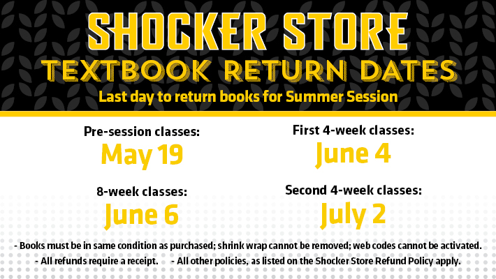 Summer 2025 textbook return dates.